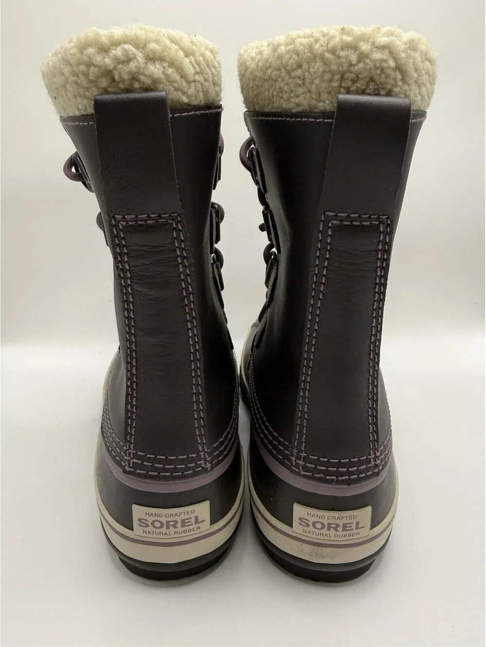 Sorel Winter Carnival Boot Womens Sz 8 Shoes Gray Leather Lace Up WP Insulated